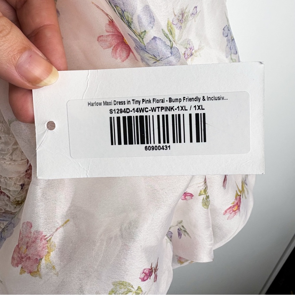 Worth Collective Harlow Maxi Dress Tiny Pink Floral Bump Friendly NEW 1XL - Picture 7 of 9